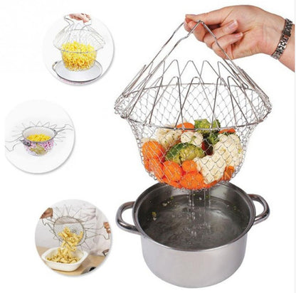 Stainless Steel Telescopic Folding Basket