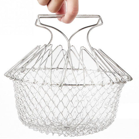 Stainless Steel Telescopic Folding Basket
