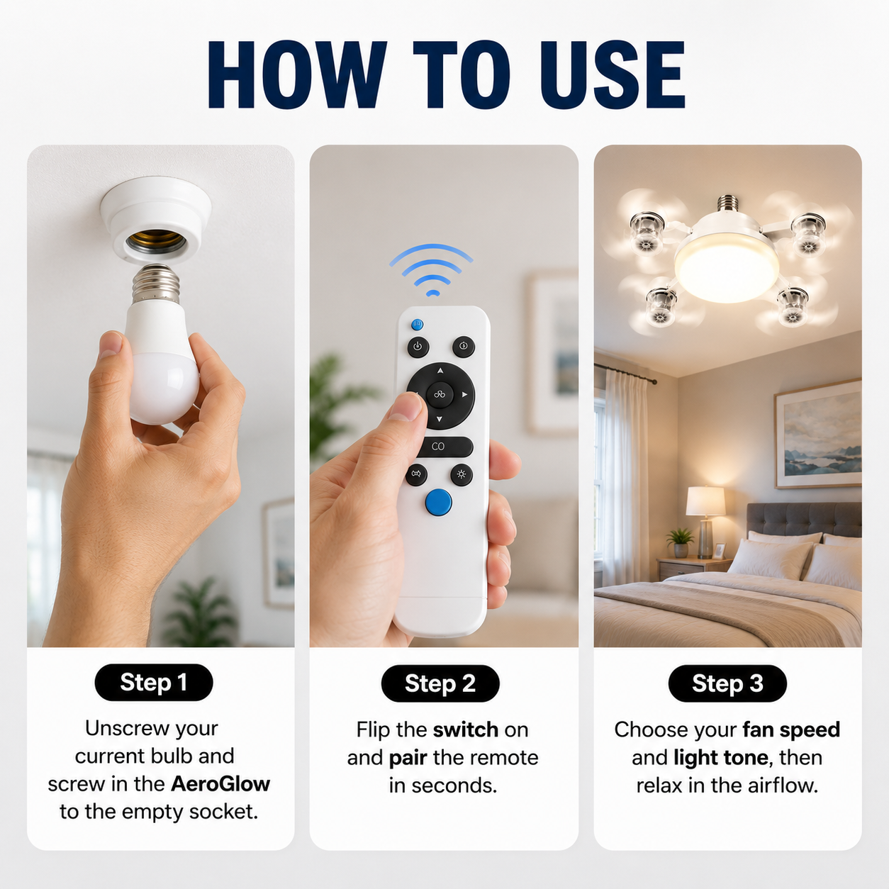 Zellocart™ AeroGlow Ceiling Fan Light