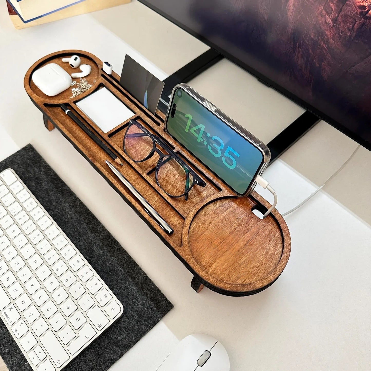 Spot Cross-Border Wooden Desktop Storage Rack