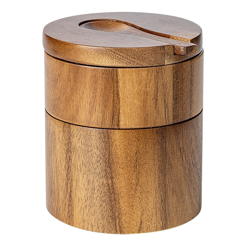Solid Wood Storage Spice Jars