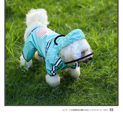 Puppy Raincoat Four-legged Waterproof All-inclusive Teddy Poncho