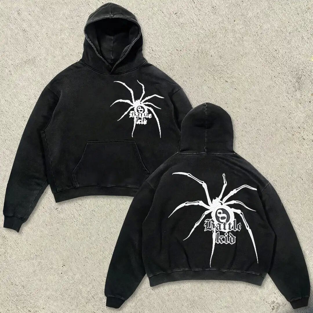 Fashion Retro Skull Printed Hoodies Lovers Streetwear Hoodies